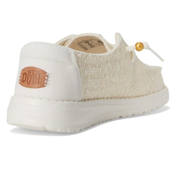 NWT HEYDUDE Women's Wendy Crochet Lace White/Gold 10 Medium - Picture 3 of 7